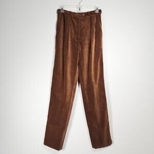 Gianni Versace Velvet Pants High Waist Cinnamon Brown Gold Tuxedo Stripes Vtg 8